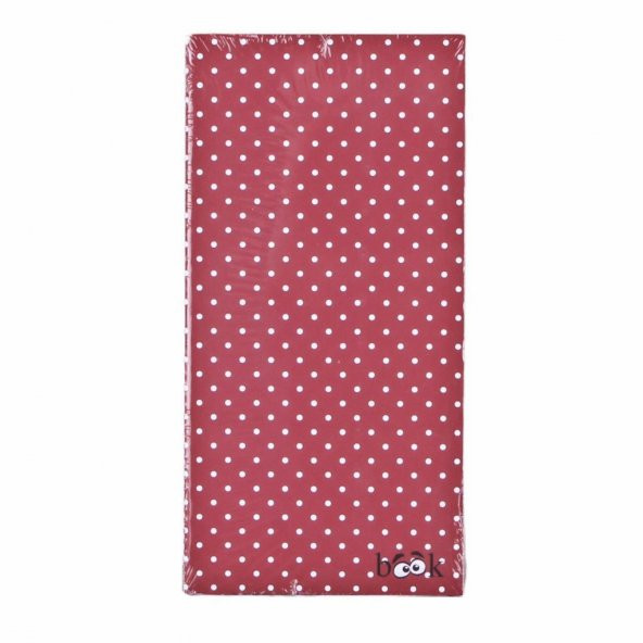 Metalize Puantiye Kırmızı Çizgisiz Not Defteri