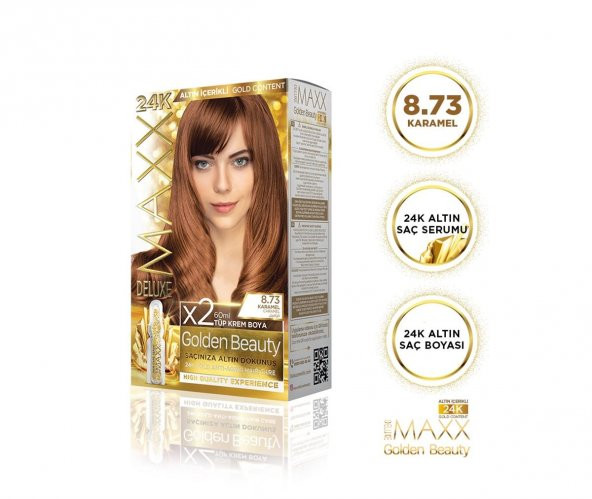 Maxx Deluxe Golden 8.73 Karamel 24k Altın İçerikli Saç Boyası