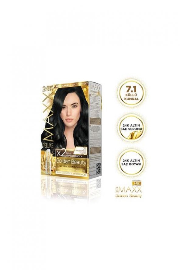 Maxx Deluxe Golden 7.1 Küllü Kumral 24k Altın İçerikli Saç Boyası