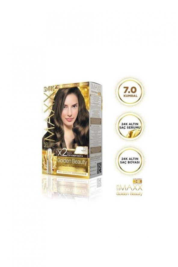 Maxx Deluxe Golden 7.0 Kumral 24k Altın İçerikli Saç Boyası