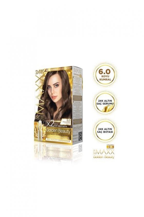 Maxx Deluxe Golden 6.0 Koyu Kumral 24k Altın İçerikli Saç Boyası