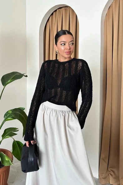 Taş Lola Fermuarlı Uzun Etek - 2