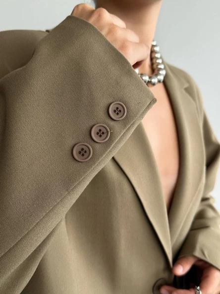 Camel Premium Dad Fit Blazer Ceket - 3