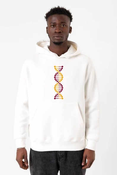 Sarı Kırmızı Dna Beyaz Erkek 3ip Kapşonlu Sweatshirt