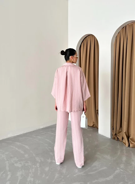 Pudra Fakir Kol Kendinden Çizgili Takım - Resim 6