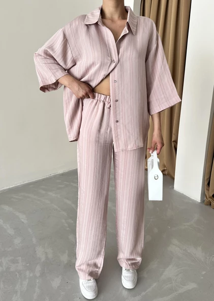 Pudra Fakir Kol Kendinden Çizgili Takım - Resim 2