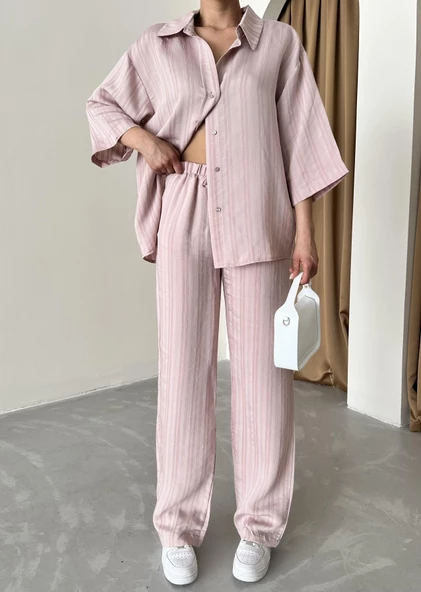 Pudra Fakir Kol Kendinden Çizgili Takım ürün görseli