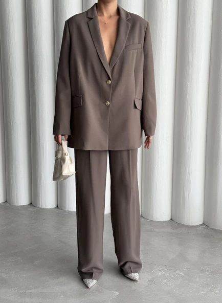 Koyu Vizon Cosmopolitan Ceket-Pantolon Takım - Resim 4