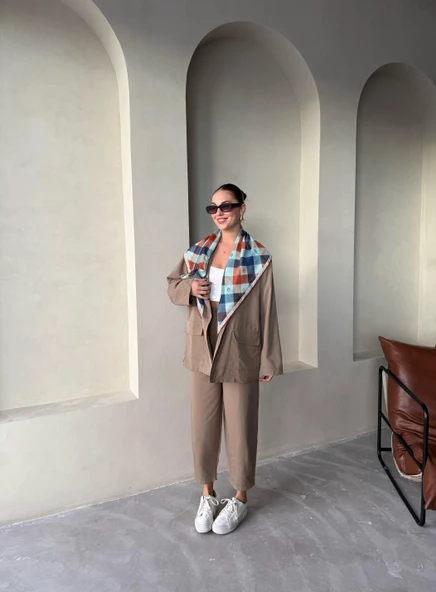 Haki Holly Cepli Blazer Ceket Pantolon Takım - Resim 8