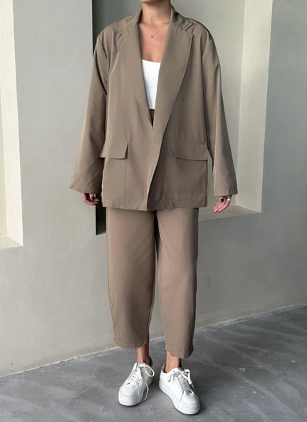 Haki Holly Cepli Blazer Ceket Pantolon Takım - Resim 2
