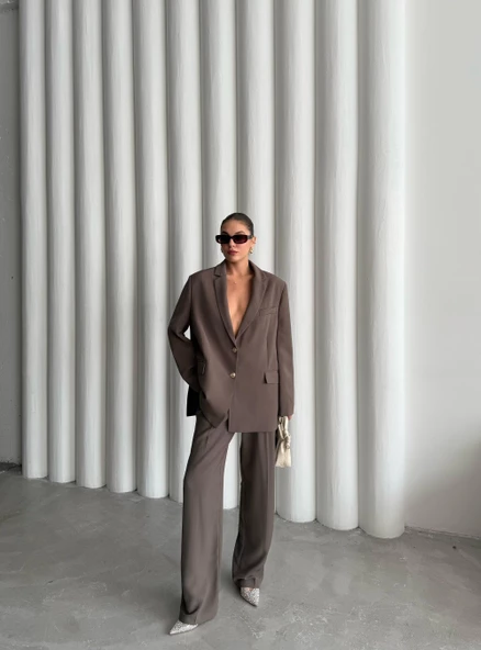 Koyu Vizon Cosmopolitan Ceket-Pantolon Takım - Resim 11