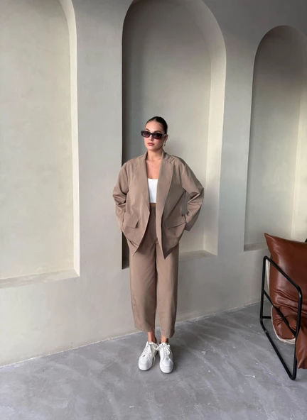 Haki Holly Cepli Blazer Ceket Pantolon Takım - Resim 5