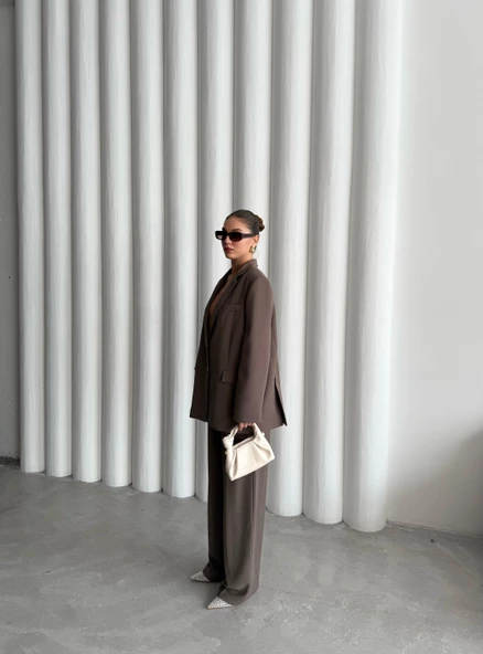 Koyu Vizon Cosmopolitan Ceket-Pantolon Takım - Resim 12