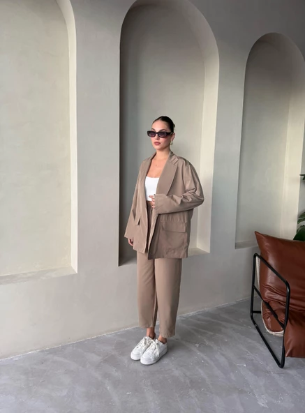 Haki Holly Cepli Blazer Ceket Pantolon Takım - Resim 4