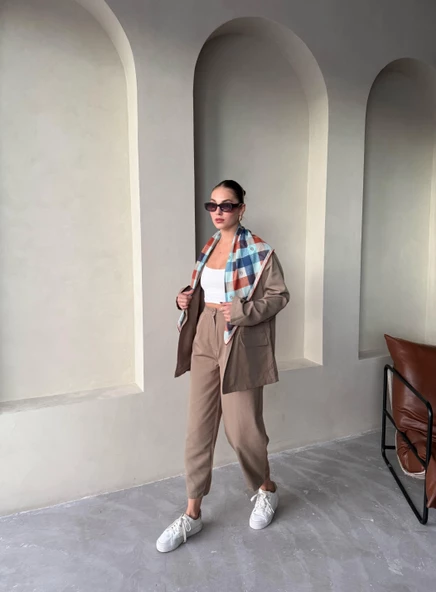 Haki Holly Cepli Blazer Ceket Pantolon Takım - Resim 9