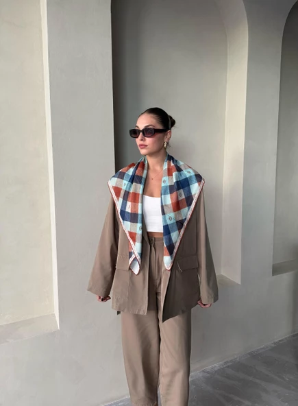 Haki Holly Cepli Blazer Ceket Pantolon Takım - Resim 11