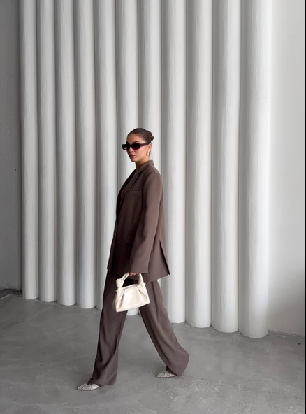 Koyu Vizon Cosmopolitan Ceket-Pantolon Takım - Resim 8