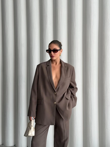 Koyu Vizon Cosmopolitan Ceket-Pantolon Takım - Resim 6