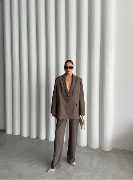 Koyu Vizon Cosmopolitan Ceket-Pantolon Takım - Resim 7