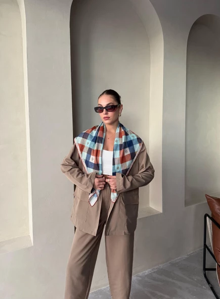 Haki Holly Cepli Blazer Ceket Pantolon Takım - Resim 6