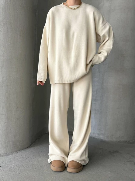 Ekru Kita Basic Triko Takım - Resim 2