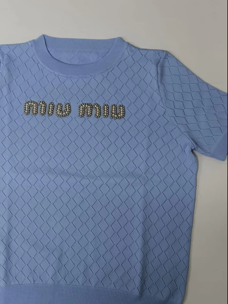 Mavi Marka Model Taş İşlemeli Triko Bluz - 2
