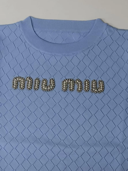 Mavi Marka Model Taş İşlemeli Triko Bluz