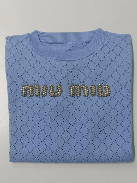 Mavi Marka Model Taş İşlemeli Triko Bluz - 3