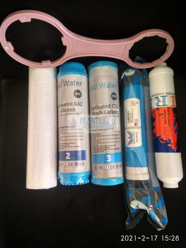BMB RO-20 Pompalı Ters Ozmos Su Arıtma Filtresi Full Takım Set 5 Li