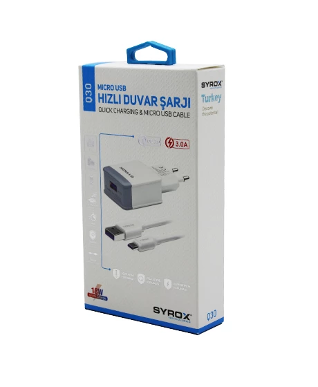 MICRO USB HIZLI 3.0A MİKRO SAMSUNG EV ŞARJ ALETİ