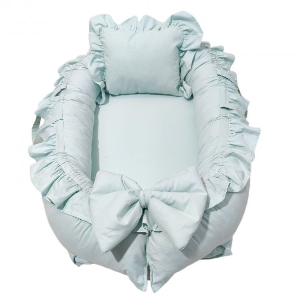 Bebekatölyesi Babynest Nil Yeşil Renk Fırfır Kenarlı - 1