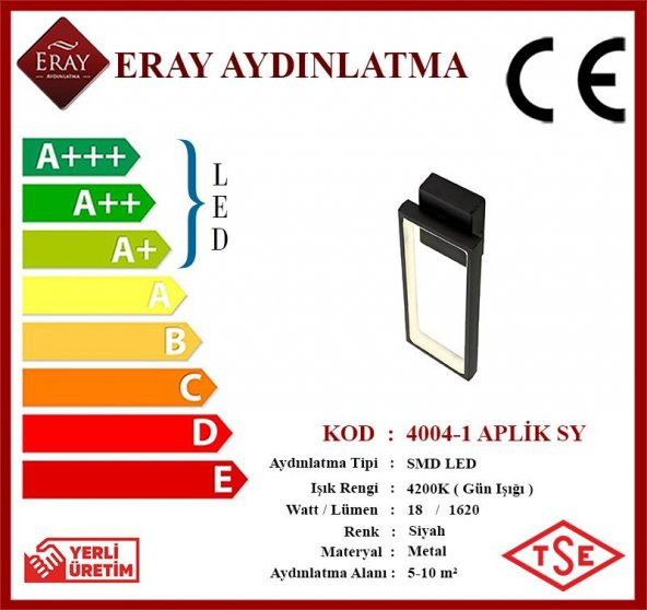 Eray Aydınlatma 4004-1 Siyah Led Aplik - 3
