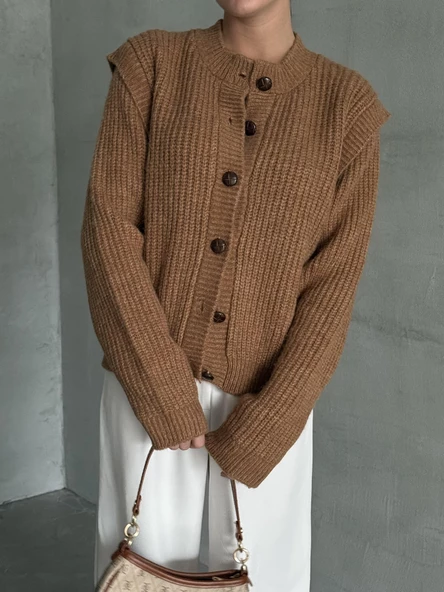 Hardal Kol Evi Parçalı Hırka - Resim 3