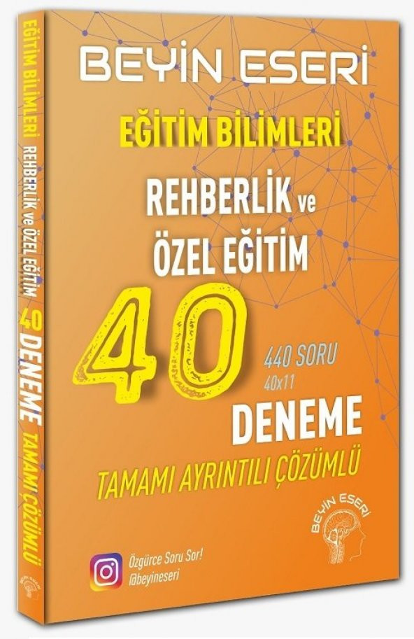 Beyin Eseri KPSS Eğitim Bilimleri Rehberlik ve Özel Eğitim 40 Deneme Çözümlü Beyin Eseri Yayınları