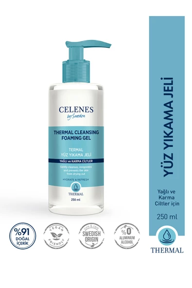 Celenes By Sweden Celenes Thermal Temizleme Jeli 250 ml - Yağlı ve Karma Ciltler - 1