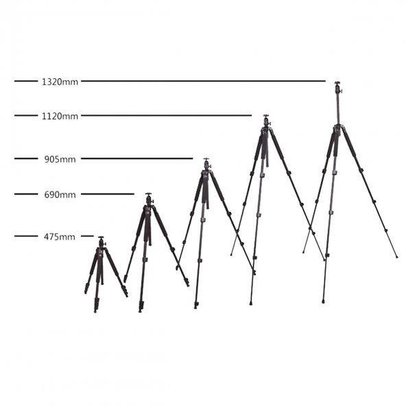 Deyatech 3642B 133cm DSLR ve Video Kamera için Hafif Tripod - 6