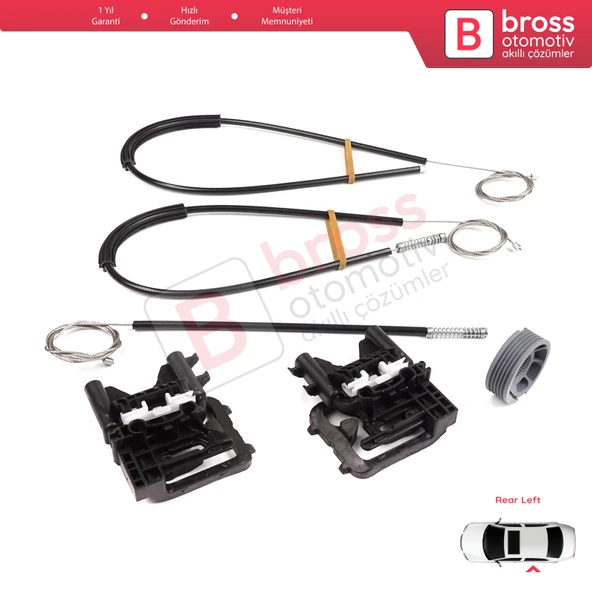 Land Rover Range Rover Sport MK2 L494 2013-2022 LR078871 İçin Arka Sol Kapı Cam Kriko Tamir Seti - 5