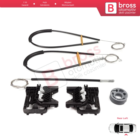 Land Rover Range Rover Sport MK2 L494 2013-2022 LR078871 İçin Arka Sol Kapı Cam Kriko Tamir Seti - 3