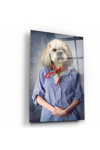 Köpek Dekoratif ve Modern Cam Tablo