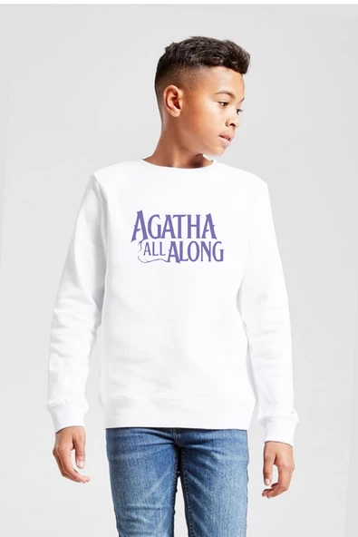 Agatha All Along Lettern Beyaz Çocuk 2ip Sweatshirt
