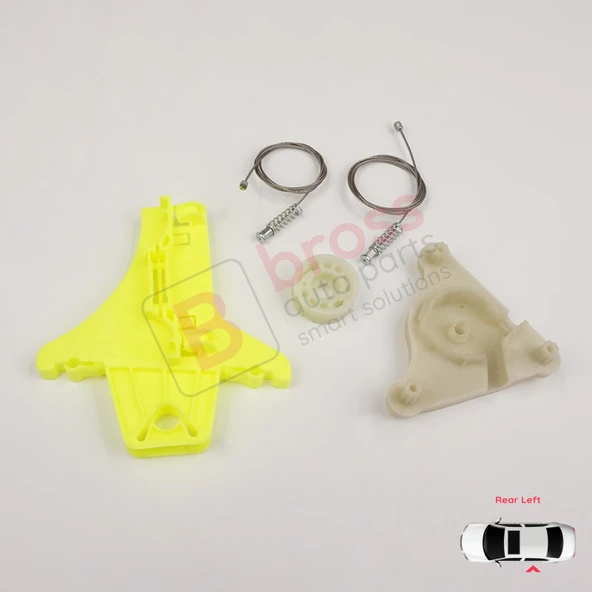 VW Passat B6 3C2 3C5 B7 362 365 2010-2015 4/5 Kapı 3C4839755 İçin Arka Sol Kapı Cam Kriko Seti ürün görseli 1