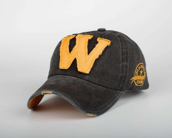 Perlotus Who What Why W Trend Erkek Kadın Eskitme Şapka Antrisit 1 - 2