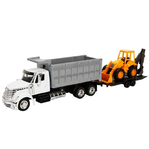 1:43 Long Haul Damperli İş Makineli Taşıyıcı Kamyon