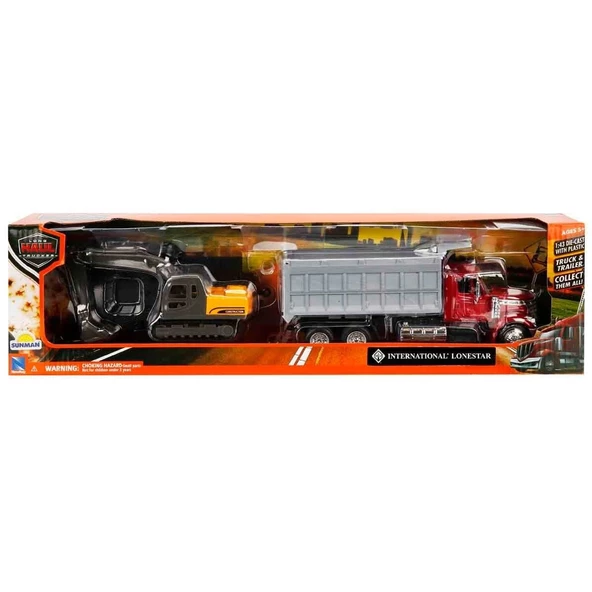 1:43 Long Haul Damperli İş Makineli Taşıyıcı Kamyon - 2