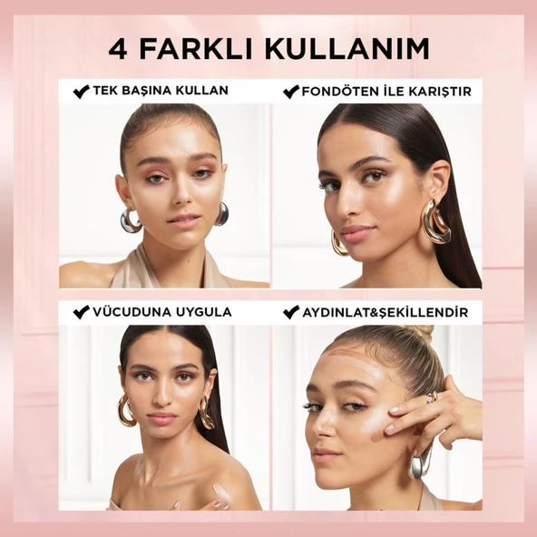 Glotion All-in-one Doğal Işıltı 901 - Fair Glow 40 ml Highlighter, Likit Aydınlatıcı - 4