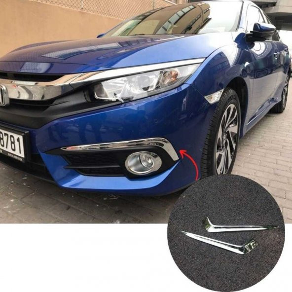 Honda Civic FC5 Krom sis Kaplaması (İTHAL) Sis Çerçevesi 2019+ - 4