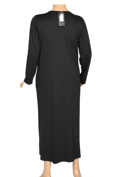 New Shine Kadın Kutlu Büyük Beden Çelikli Yan Cepli Siyah Kap Ceket - 4