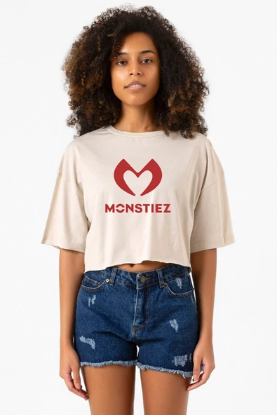 Babymonster Monstiez Bej Kadın Crop Tshirt ürün görseli 1