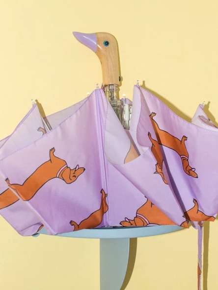 Original Duckhead Duck Kompakt Şemsiye Dachshund Purple - 6