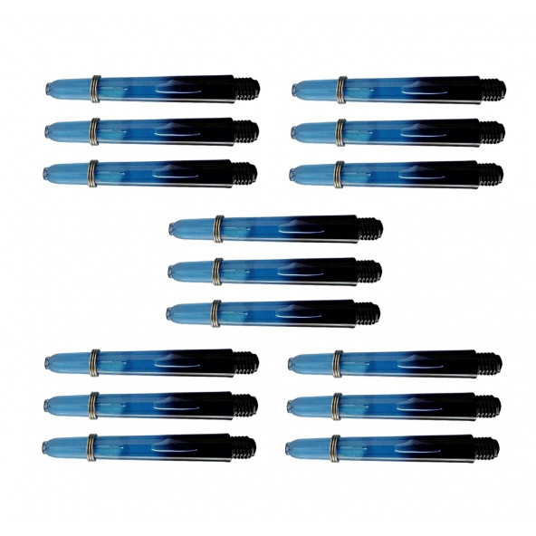 15 Adet (5 Takım) 35 mm 2BA Mavi-Siyah, DARTSAN Dart şaft-Shaft.